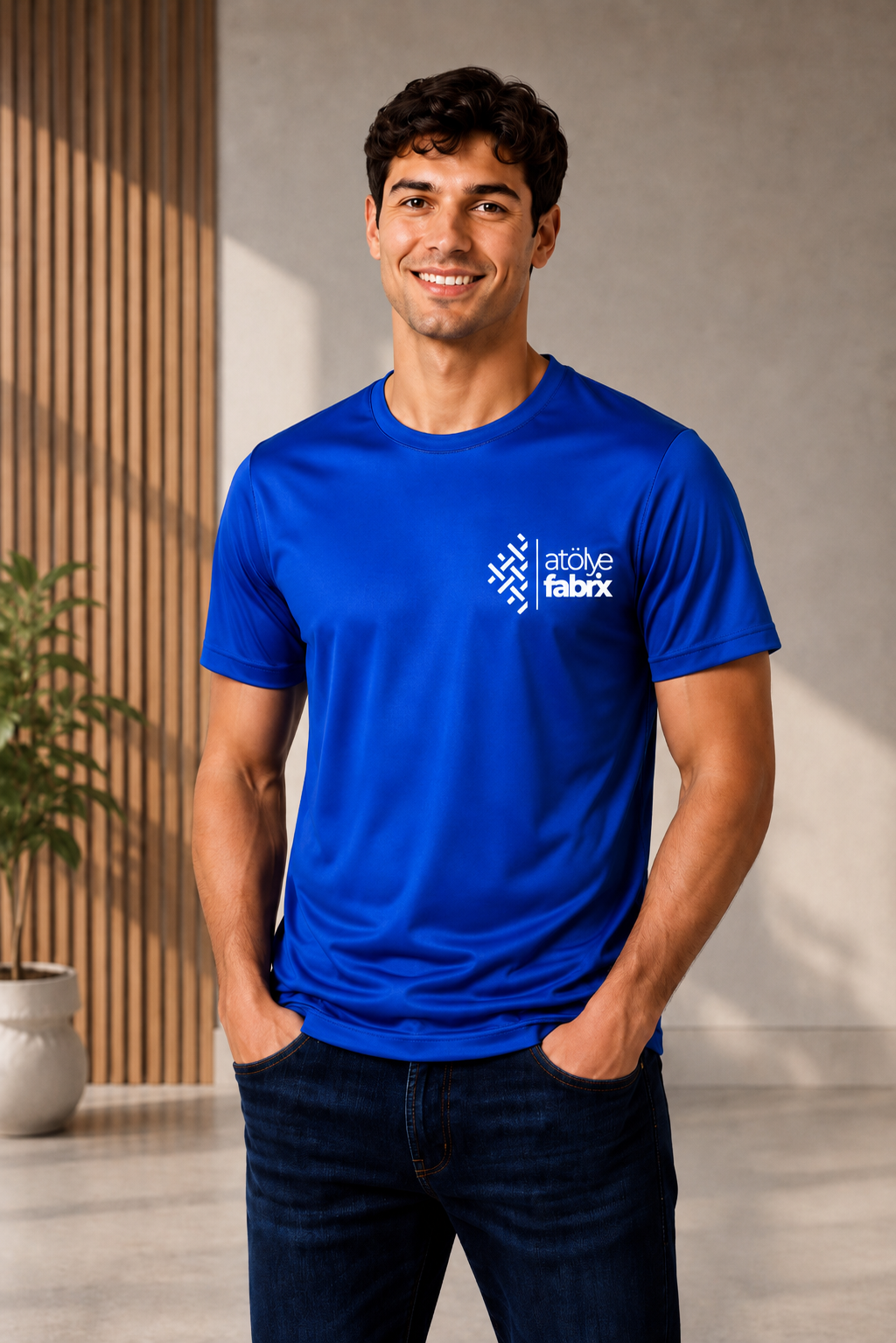 Crew Neck Blue Jersey