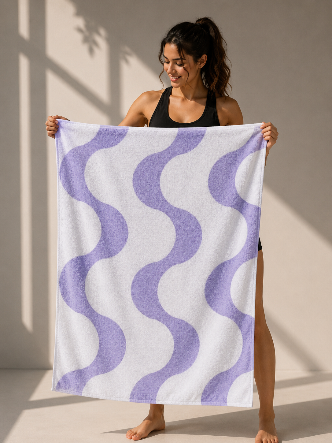 Microfiber Printed Beach Towel Lilac
