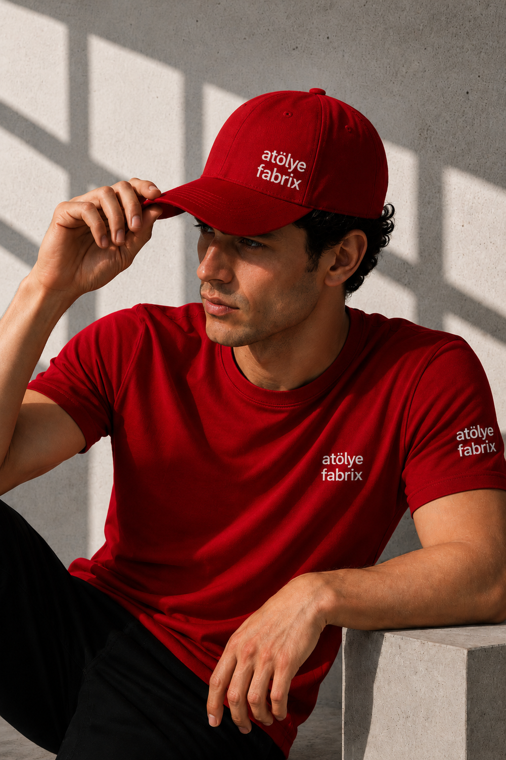 Embroidered Logo Red Cap